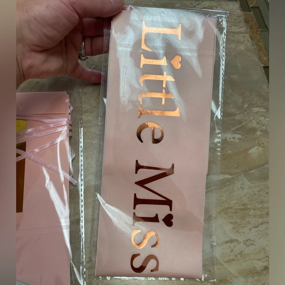 NEW Birthday Pink Little Miss Threenager Sash banner